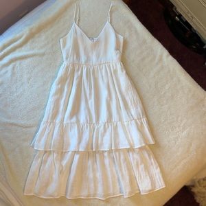 Endless Rose two tiered midi dress, in the color white.